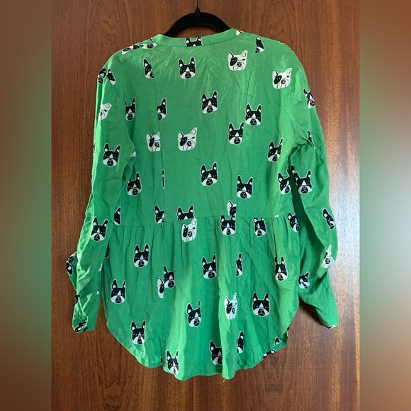 Maeve Green Blouse with Dog Print - Picture 9 of 12